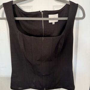 Reformation Black Square-Neck corset